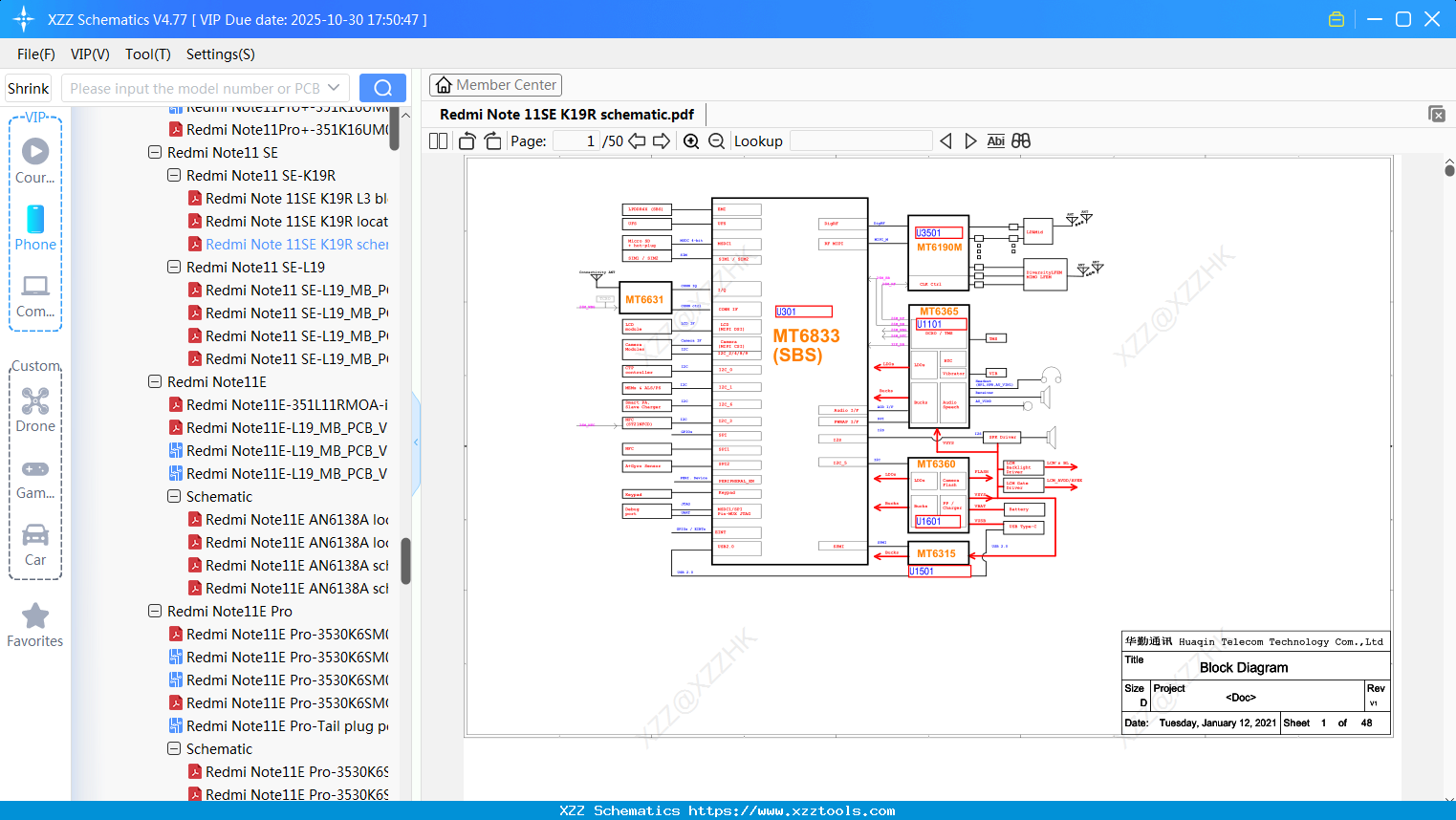 Xiaomi Redmi Note 11SE K19R Schematic